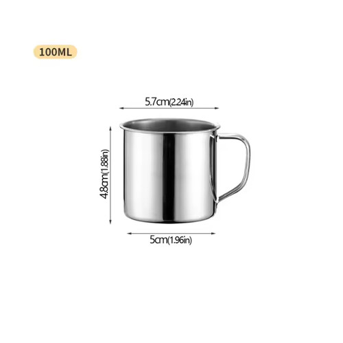 Stainless steel camping mug - steel,