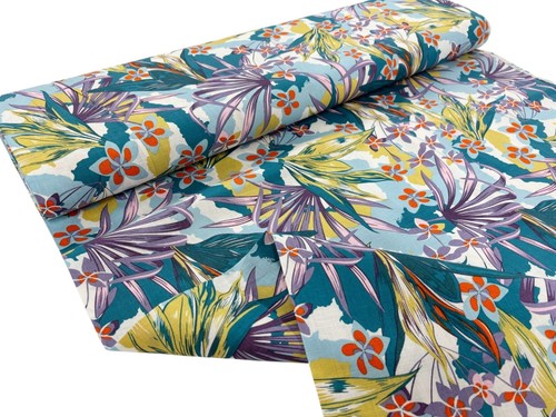 Tropical linen cotton blend - tropical,