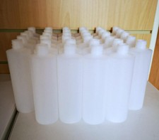 34 x 250ml Transparent / Natural Cylindrical Plastic HDPE Bottles - 20mm Neck