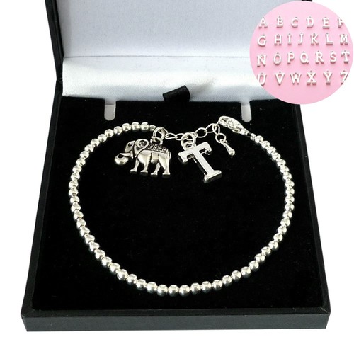 Elephant bracelet with letter - elephant,