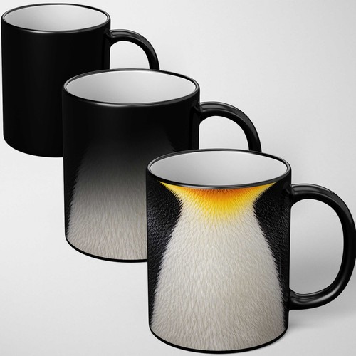 Penguin print heat mug colour - penguin,