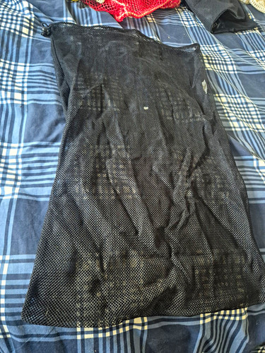 Black mesh drawstring scuba - mesh,