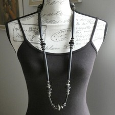Long real horn - horn, beaded