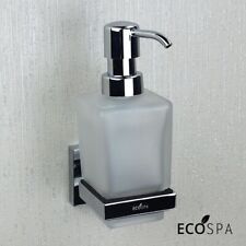 ECOSPA Wall Mounted Soap Dispenser Pump Action Frosted Glass & Chrome Bathroom