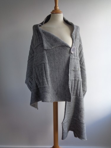 Apostrophe grey wool shawl - apostrophe,