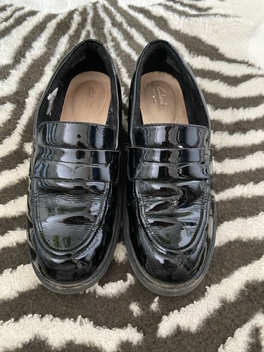 Clarks black patent loafers - clarks,