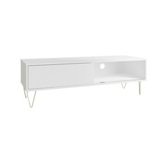 White TV Unit with Sliding
