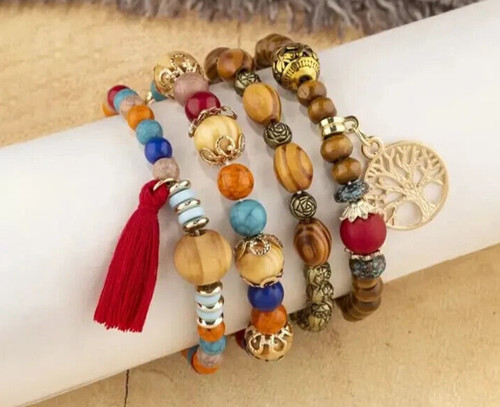 Tree life bracelets stack - of,