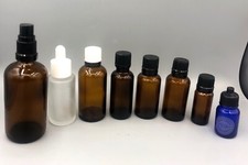 ❤️8 Empty Bottles Upcycling Neals Yard Blue Brown Job Lot Atomiser Essential Oil