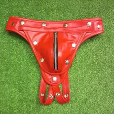 Real Leather Jockstrap Thong Underwear Slip String Lederhose Codpiece Jockstrap