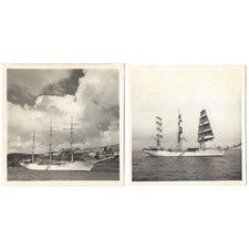 Norwegian Ship Christian Radich Tall Ships Race TORBAY - 2x Vintage Photos c1960