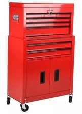Halfords Red 8 Drawer & Cabinet Garage Workshop Tool Centre - PLEASE READ INFO