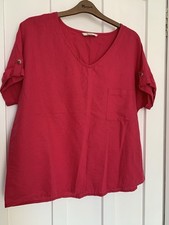 Ladies Cerise Pink Tu Top Blouse Size 18