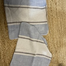 Pair  pale blue  and white striped cushion   covers 43 x 43cms