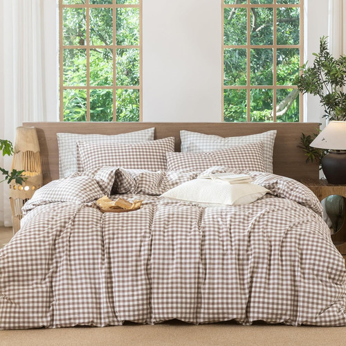 Gingham duvet cover set - duvet,
