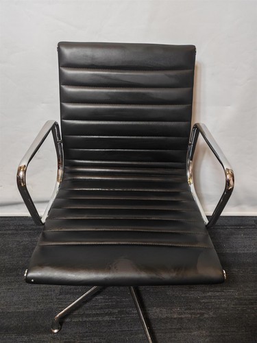 Black and chrome swivel chair - swivel,