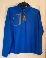 RLX Golf Ralph Lauren 1/4 Zip Royal Blue Camo Jacquard Pullover Size Large