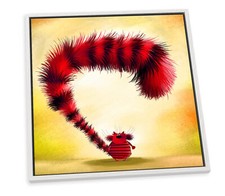 Funny Cat Big Tail Orange CANVAS FLOATER FRAME Wall Art Square Print