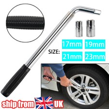 UK Telescoping Car Wheel Tire Tyre Brace Wrench Spanner Lug L-Type Sockets Nut