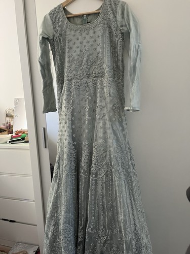 Light blue long dress - light,