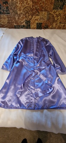 Lilac satin feel dressing gown - satin,