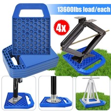4 Caravan Levelling Support Block Feet Plate Stabilizer Jack Pad Corner Steadies