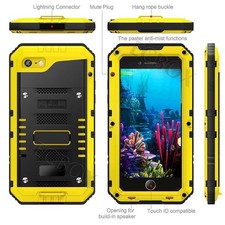 For iPhone IP68 Waterproof Shockproof Rugged Metal Case Cover + Screen Protector