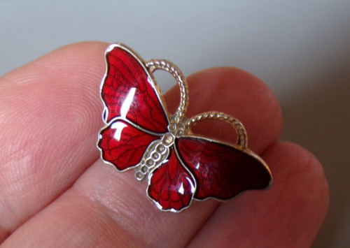 Sterling silver red - sterling, enamel