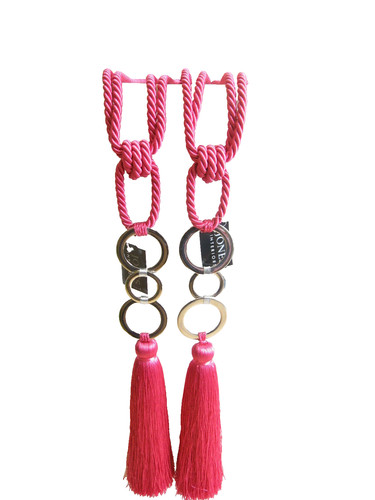 Pink chrome curtain tie - chrome,