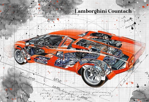 Line tech drawing lamborghini - line,