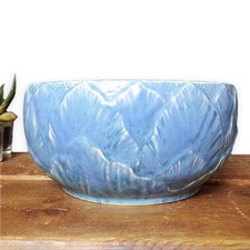 Thomas Forester Pottery Bowl Phoenix Ware Blue Vintage Ceramic Round Planter