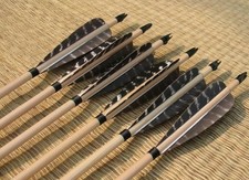32'' Wooden Arrows with 5" Feathers for Archery Traditional Recurve Bow Longbow
