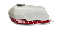 For Yamaha RD250 RD400 White Painted Steel Gas Fuel Tank 1976-1977 @UK