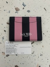 Jack Wills Small Purse/Credit Card Holder Navy & Pink Stripped