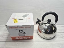 Vango 2 Litre Stainless Steel Camping / Caravan / Campervan Gas Whistling Kettle