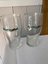RARE ITEM- Pair of Retro Worthington Brewery Pint Tulip style Glasses