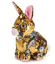Sequin Golden Rabbit Large Plush Reversible Soft Cute Cuddly Toy 30 Cm Animal