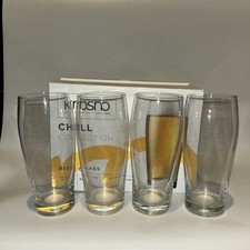 4x 500ml Beer Glass, Large Tumblers Pub Bar Glasses Glassware.
