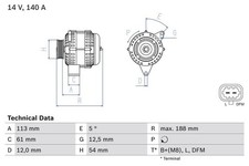 BOSCH 0986080380 Alternator