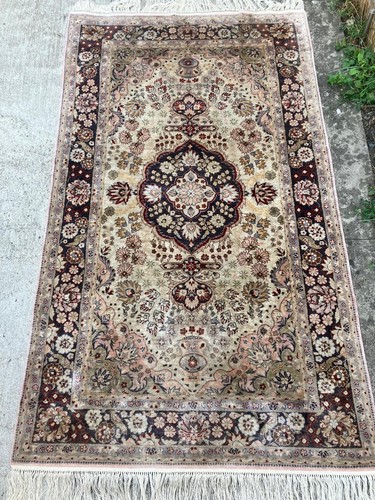 Hand knotted silk turkish - knotted, rug
