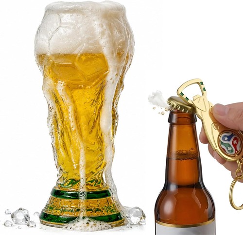 Football trophy beer glass - football,