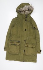 Topshop Womens Green Parka