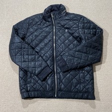 G Star Raw Jacket Mens XL Black Meefic Quilted Overshirt Full Zip