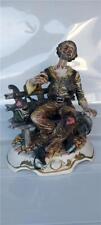 Vintage Capodimonte Italy  Large Figurine Man Tramp on bench 27 cm tall