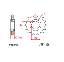 JT SPROCKET 16 TRANSMISSION 525 FOR HONDA CBR1000 RA-H,J,K Fireblade 2017 - 2019