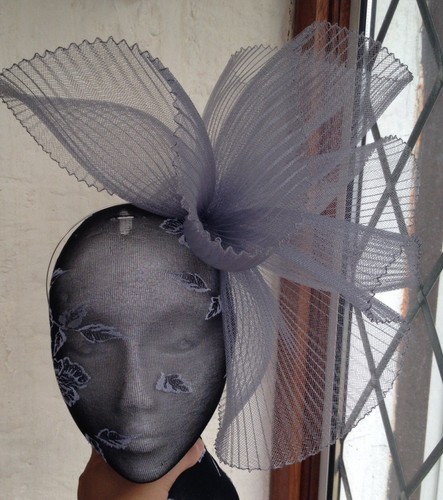 Grey crin fascinator headband - grey,