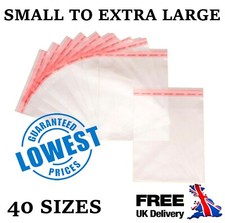 Clear cello display bags self - clear,