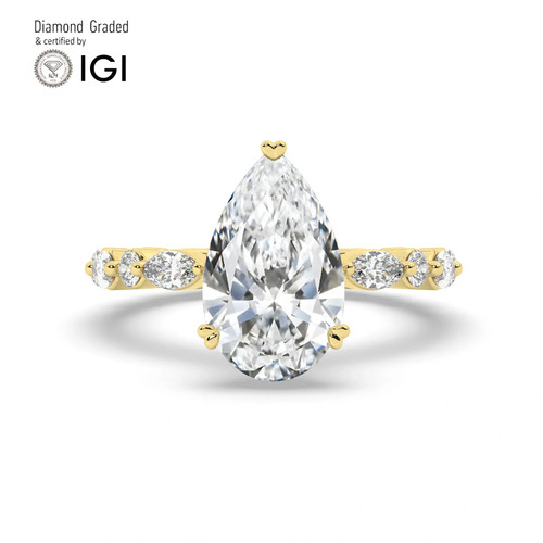 Pear diamond engagement ring - diamond,