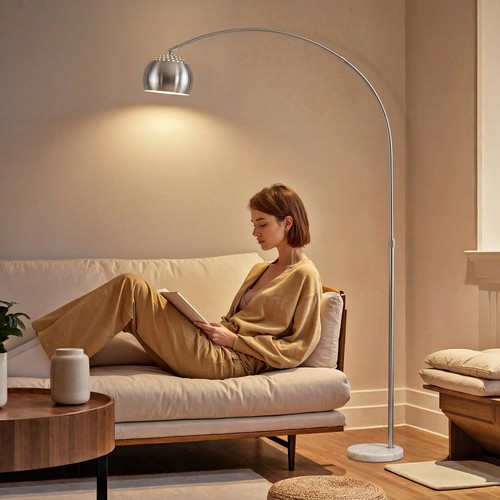 Homcom arc floor lamp - floor,