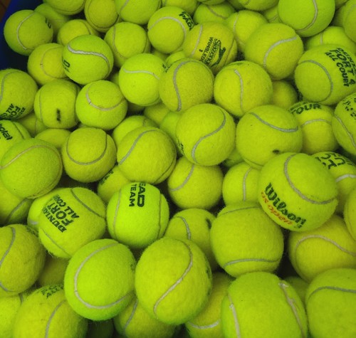 Used tennis balls - used, balls.